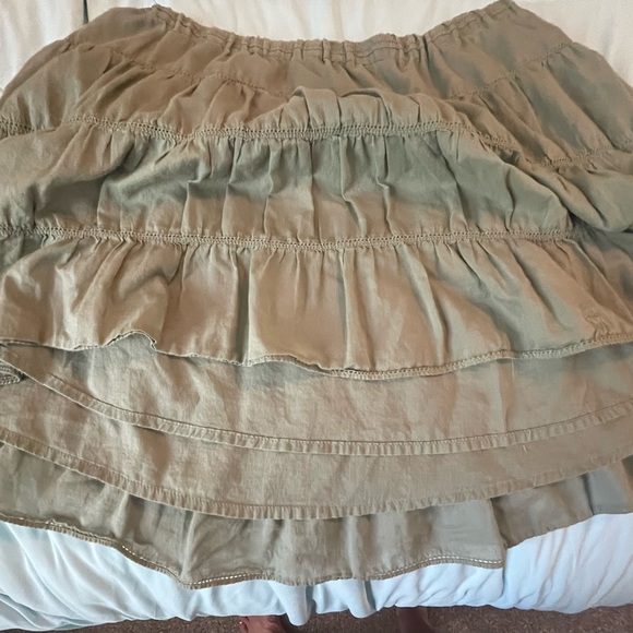 Abercrombie & Fitch cotton elastic mini skirt in khaki color - Picture 6 of 6